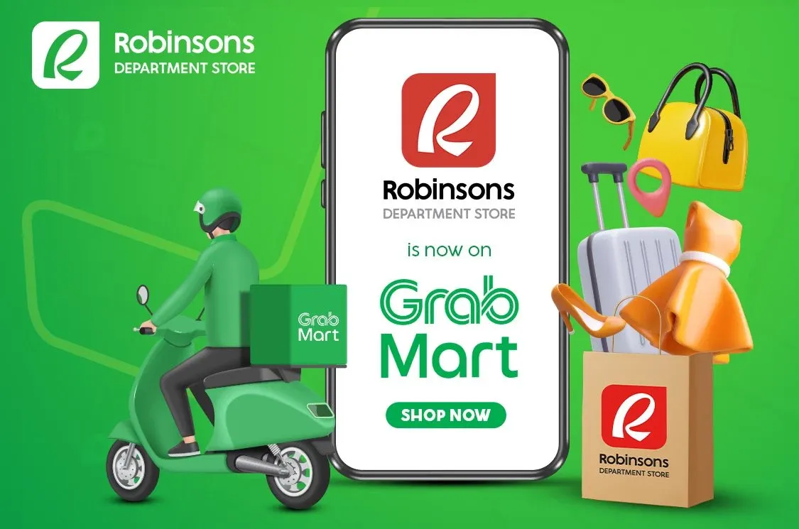 Promotional image for Robinsons Department Store now in GrabMart!